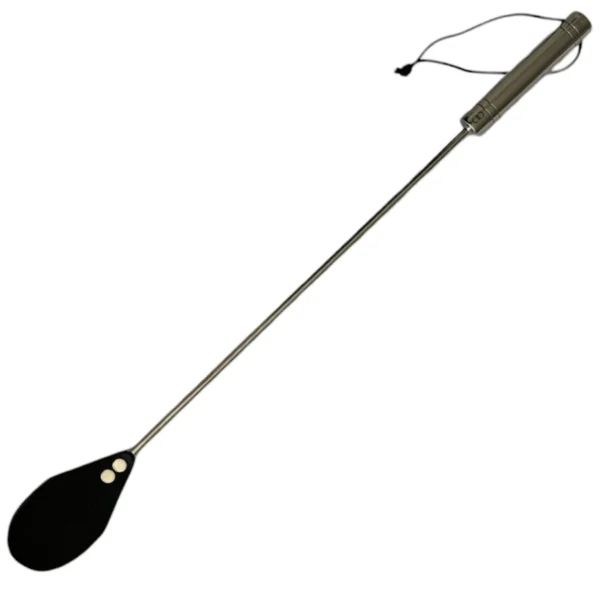 Solid Stainless Steel Riding Crop with Dual Leather Keeper Premium BDSM Whip Gear for Precision Play 27 Inches - Image 2