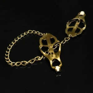 Luxury Gold Butterfly-Shaped Nipple Clamps with Chain